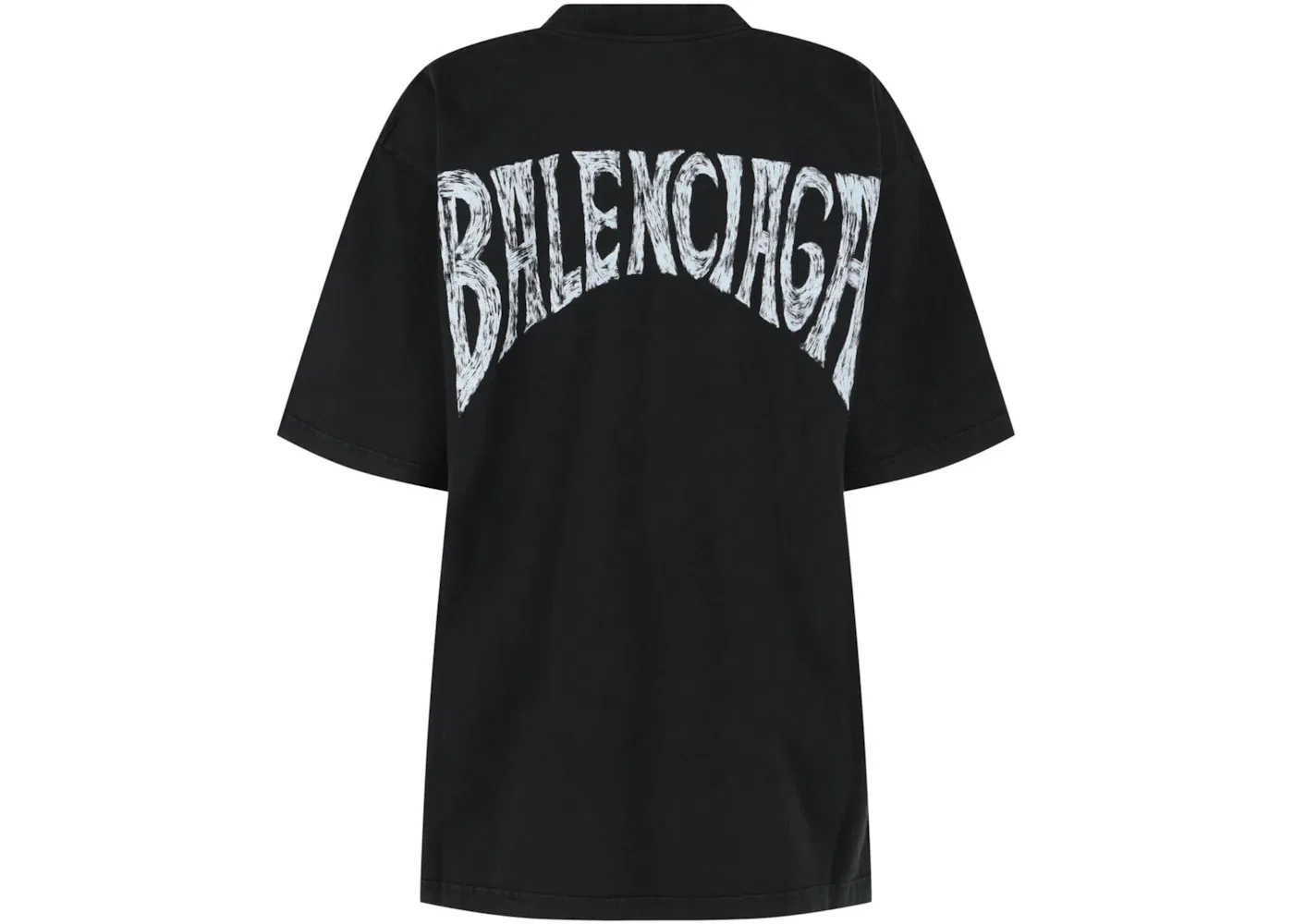 Женская футболка с принтом Balenciaga, Faded Black White — фото 2