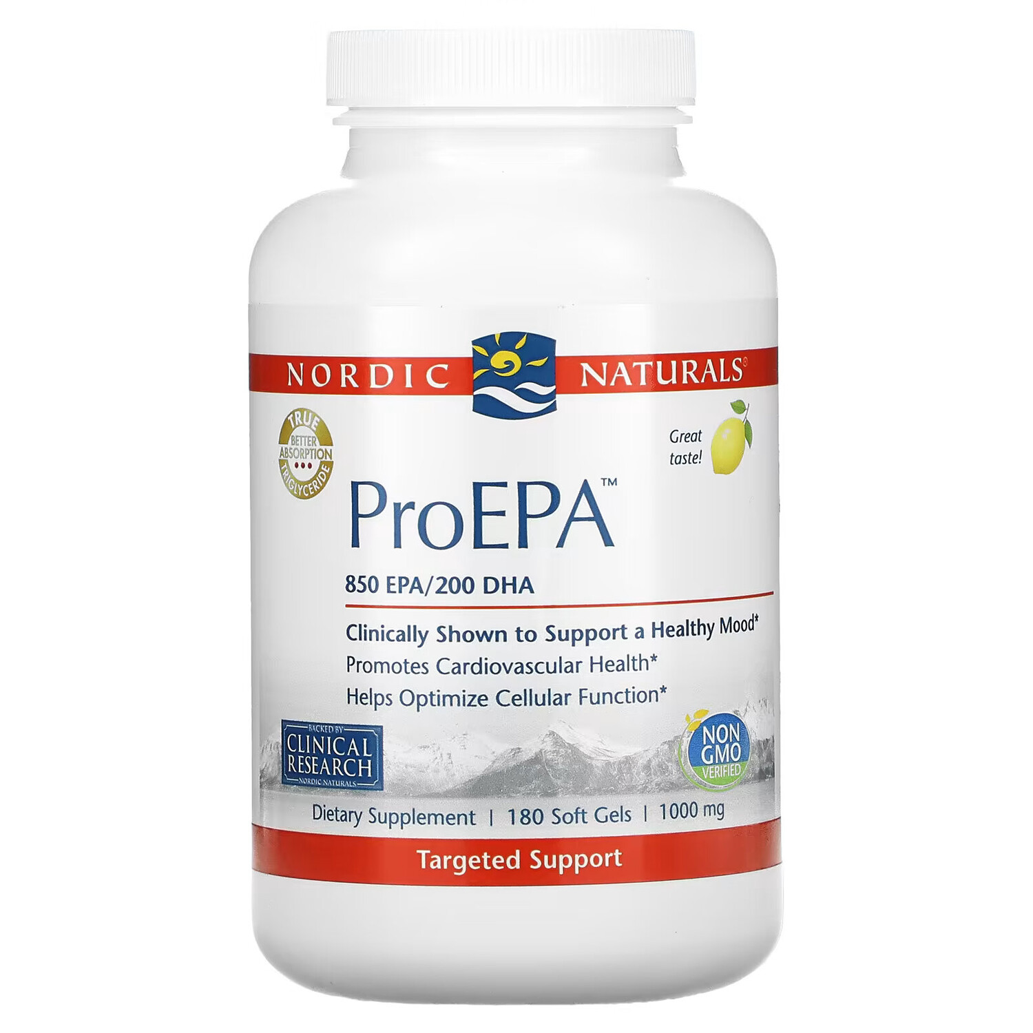

Nordic Naturals, ProEPA, лимон, 1000 мг, 180 капсул