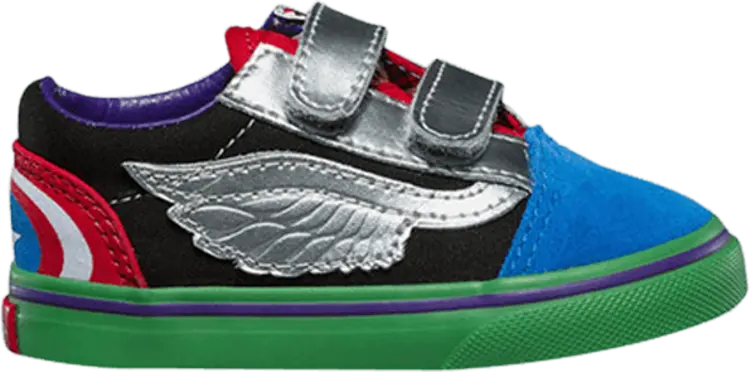 Кеды Vans Marvel x Old Skool Velcro Toddler Avengers, разноцветный