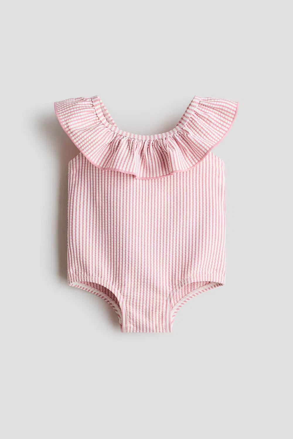 Купальник с оборками H&M, Hellrosa/Gestreift