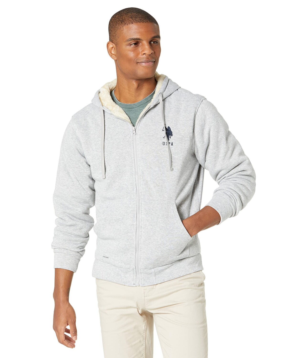 

Худи U.S. POLO ASSN., Full Zip Fleece Sherpa Lined Hoodie, Серый, Худи U.S. POLO ASSN., Full Zip Fleece Sherpa Lined Hoodie
