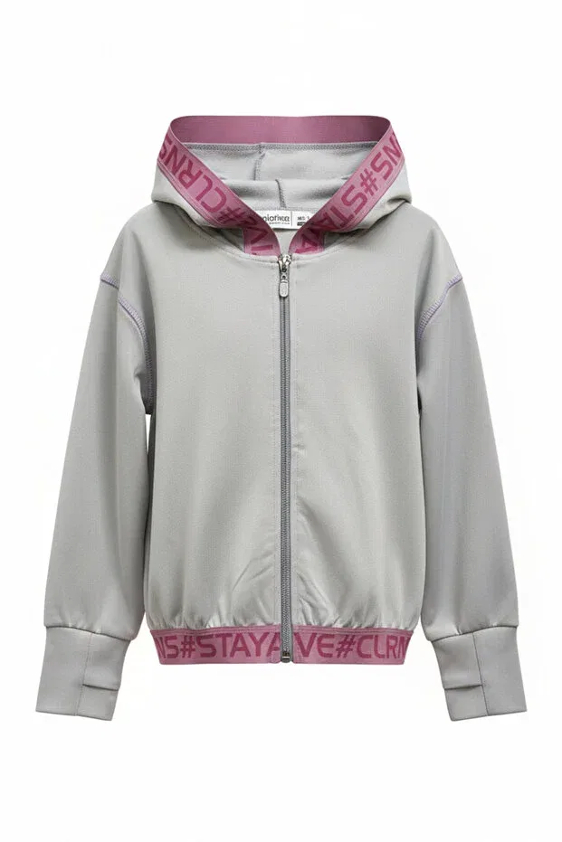 Детские свитшот для девочек оверсайз с капюшоном Swiftie Furry Colorinas, Gray — фото 4