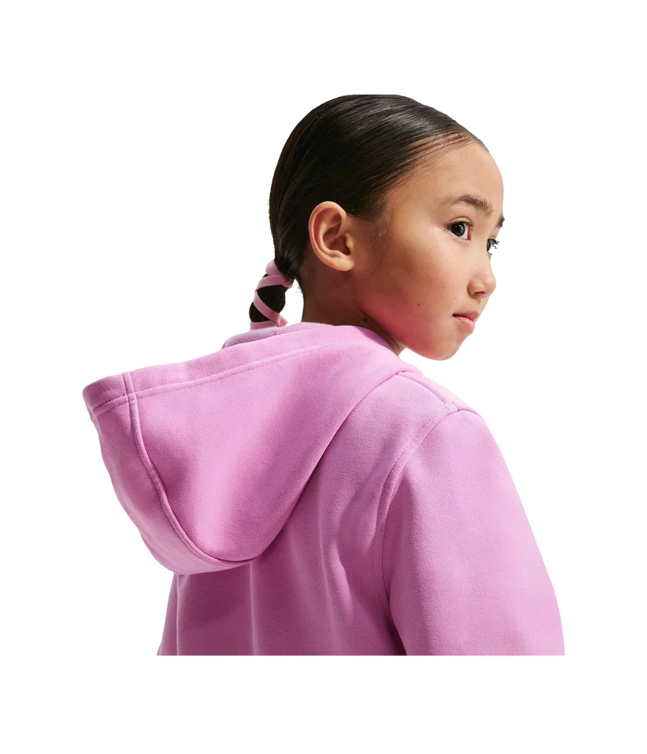 Толстовка Club Fleece LBR на молнии (для детей постарше) Nike Kids, Light Magenta/White — фото 4