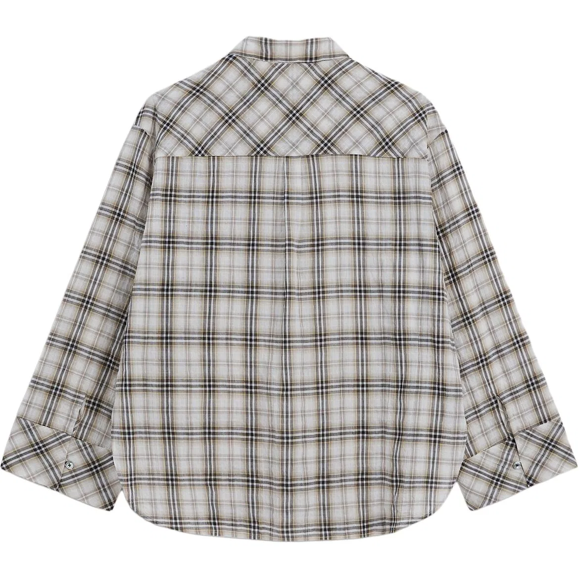 Женская рубашка с отложным воротником Beige Plaid GAP, Beige Plaid — фото 3