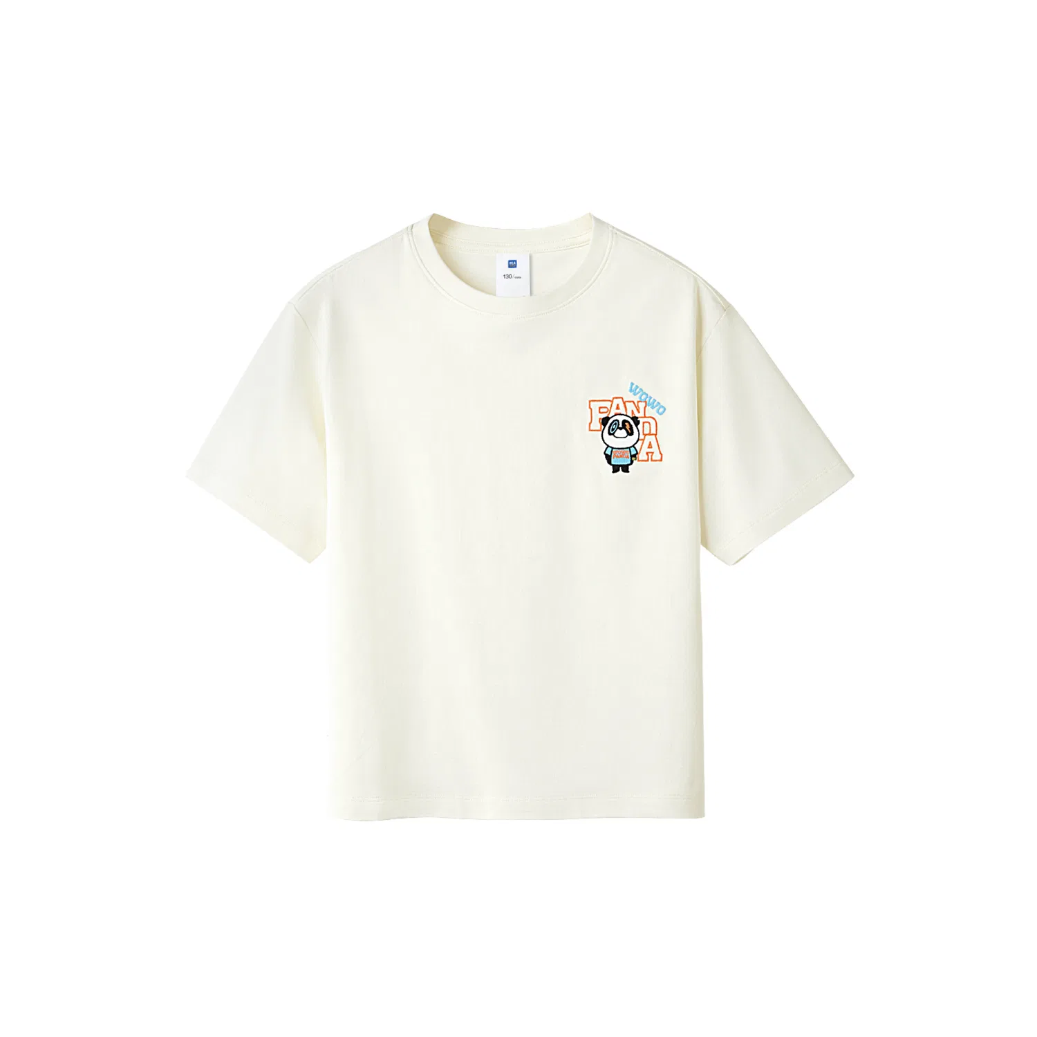 Детская футболка с вышивкой Crew Neck Moderate HLA, Beige Apricot 47