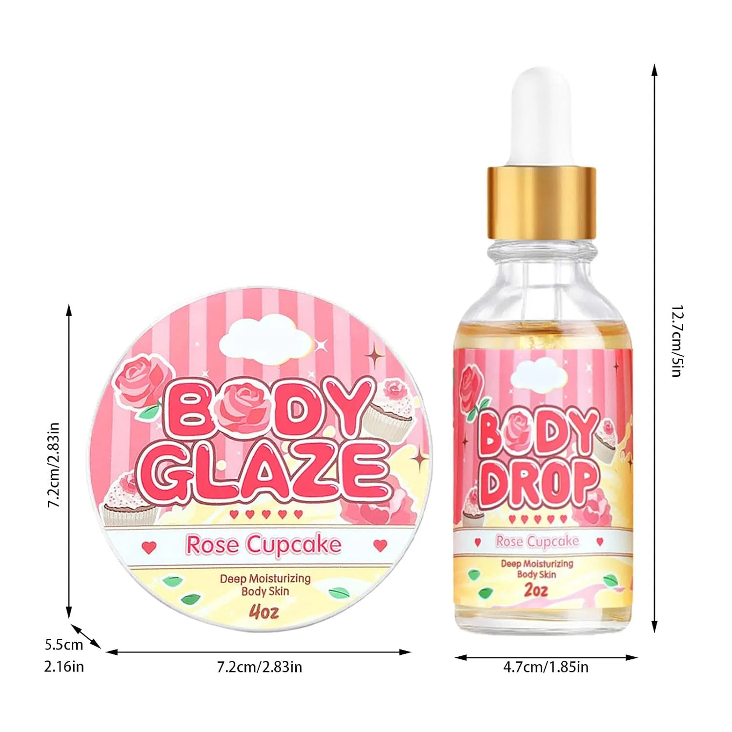 Боди-баттер Strawberry, набор 2 шт, 60 ml Generic — фото 3