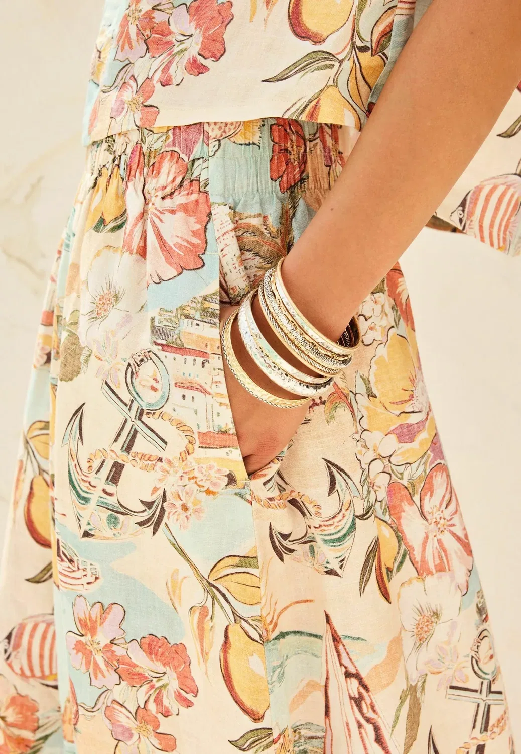 Длинная юбка Next, Coastal Scenic Print