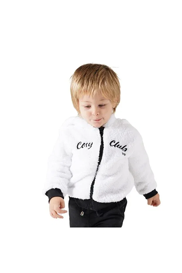 Детский кардиган для девочек из флиса Cosy Club Shop, Light White — фото 2