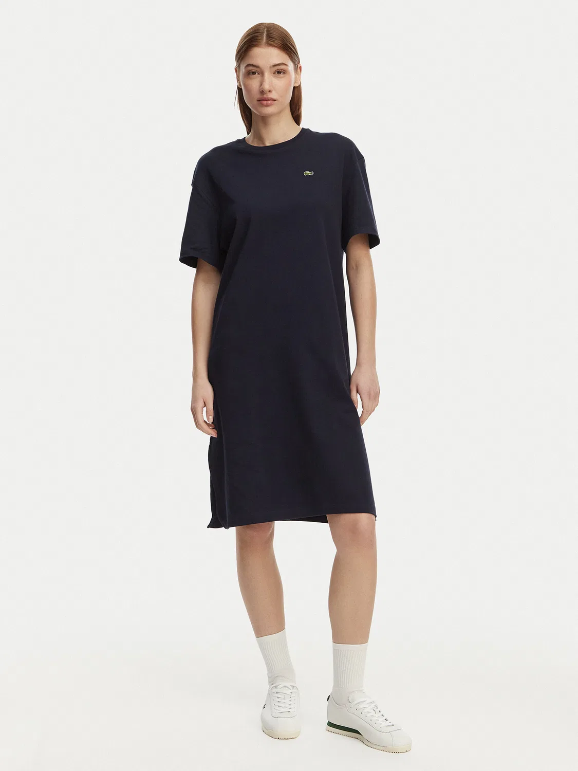 Женское платье свободного кроя на каждый день Lacoste, темно-синий