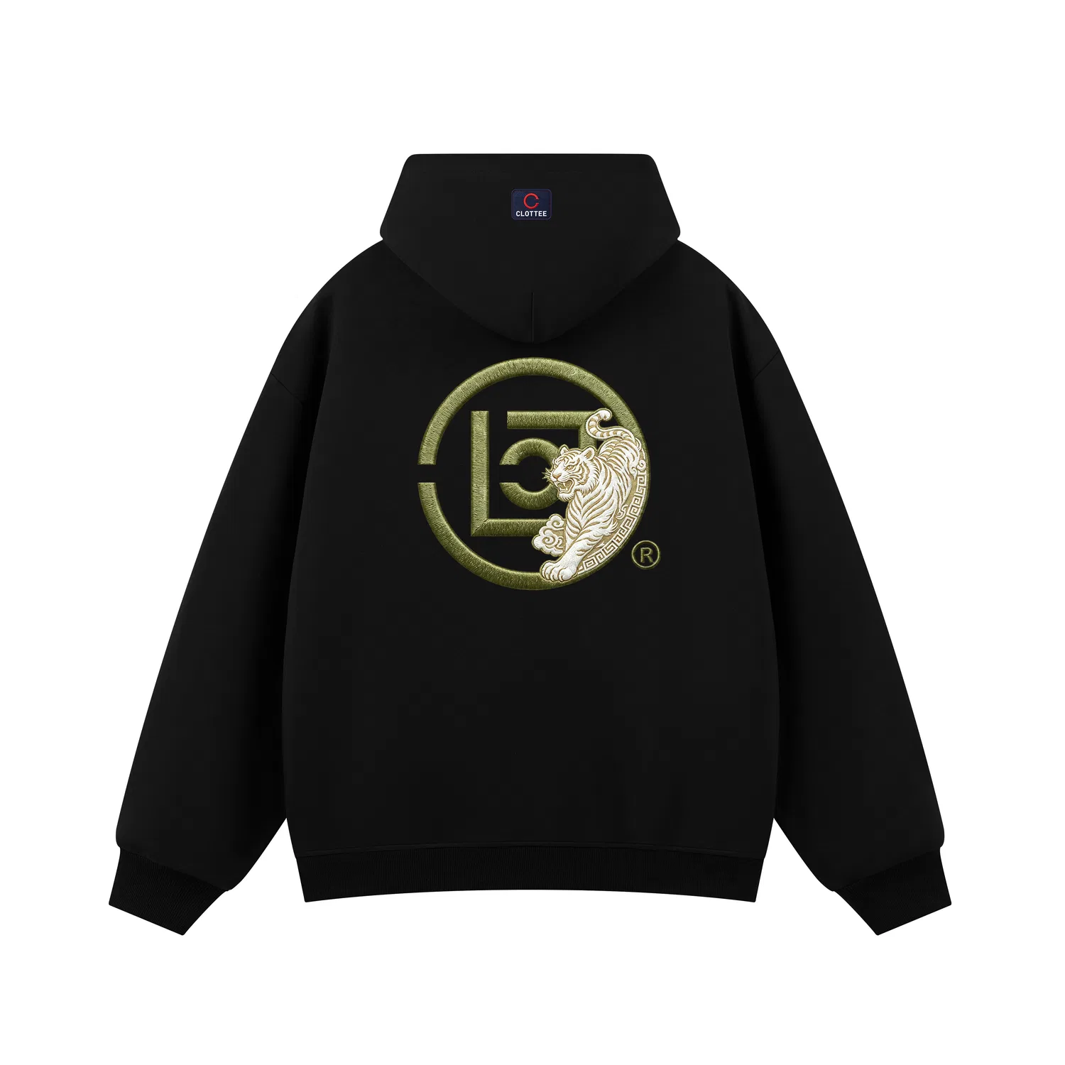 Детский худи с капюшоном с принтом CLOT, Black-Green Logo