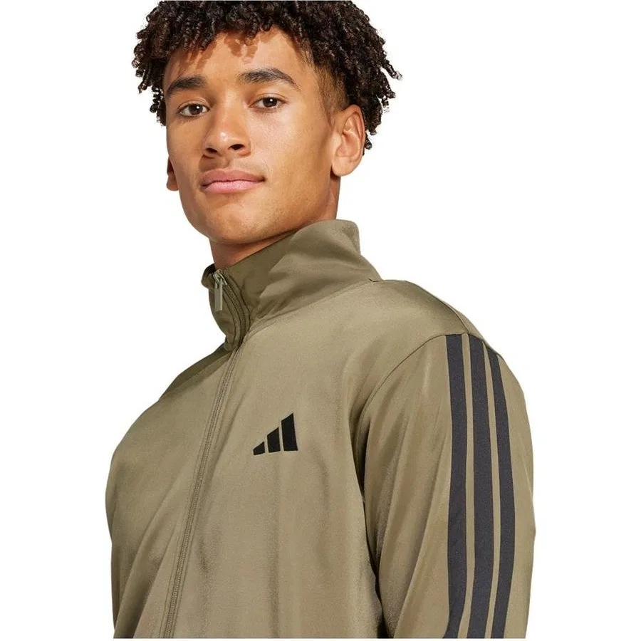 Мужской спортивный комплект из футера с длинным рукавом adidas 3S TR TT TS JI8854, Зеленый — фото 3