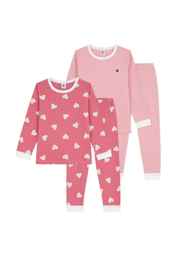 Пижамный комплект из хлопка Pyjalong Petit Bateau, Pink White, белый/розовый