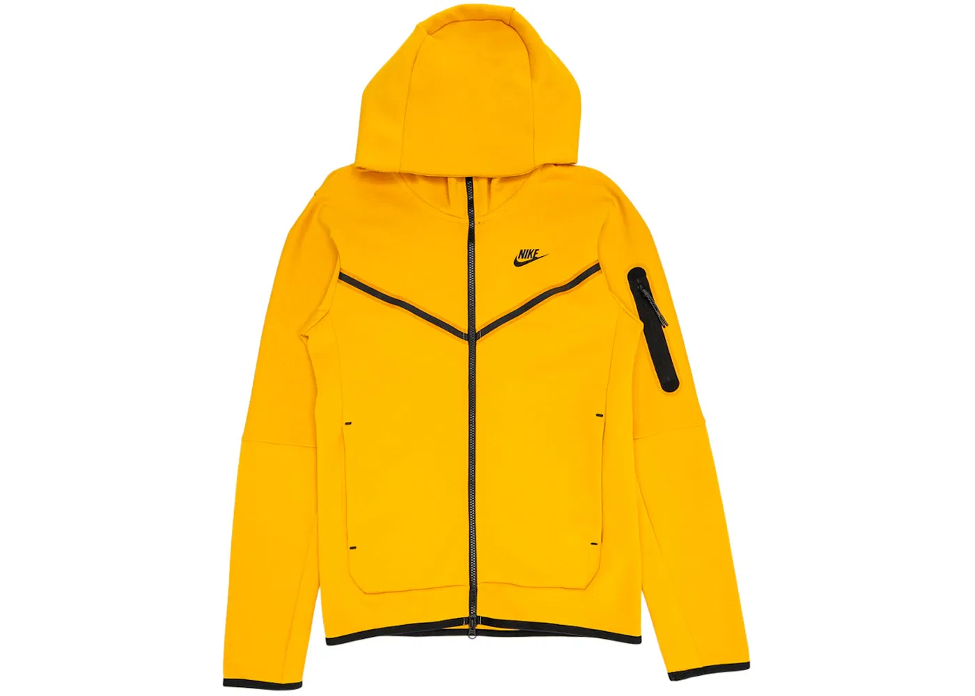 Мужская куртка с принтом Nike Tech Fleece Full-Zip Hoodie, Yellow/Black