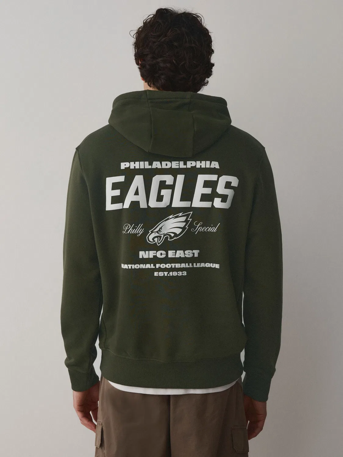Худи с графическим принтом Philadelphia Eagles Next, хаки — фото 2