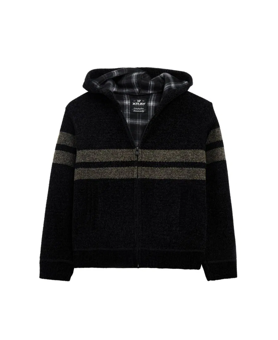 Детский худи с капюшоном, на молнии, с флисовой подкладкой, модель XRAY, Black Olive