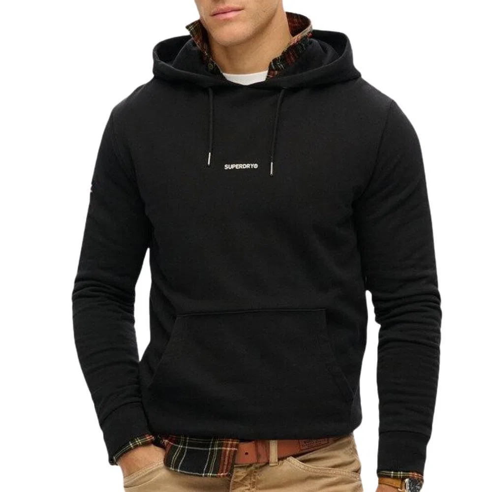 Мужское худи с капюшоном Plain Hood Superdry, Schwarz — фото 3