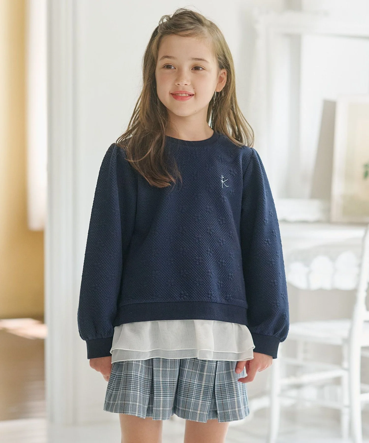 [110-140 см] Толстовка с цветочным принтом Kids Suite, Navy [075]