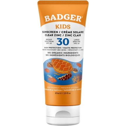 Минеральный солнцезащитный крем для детей SPF 30 Цинковый солнцезащитный крем Органический и без глютена Badger