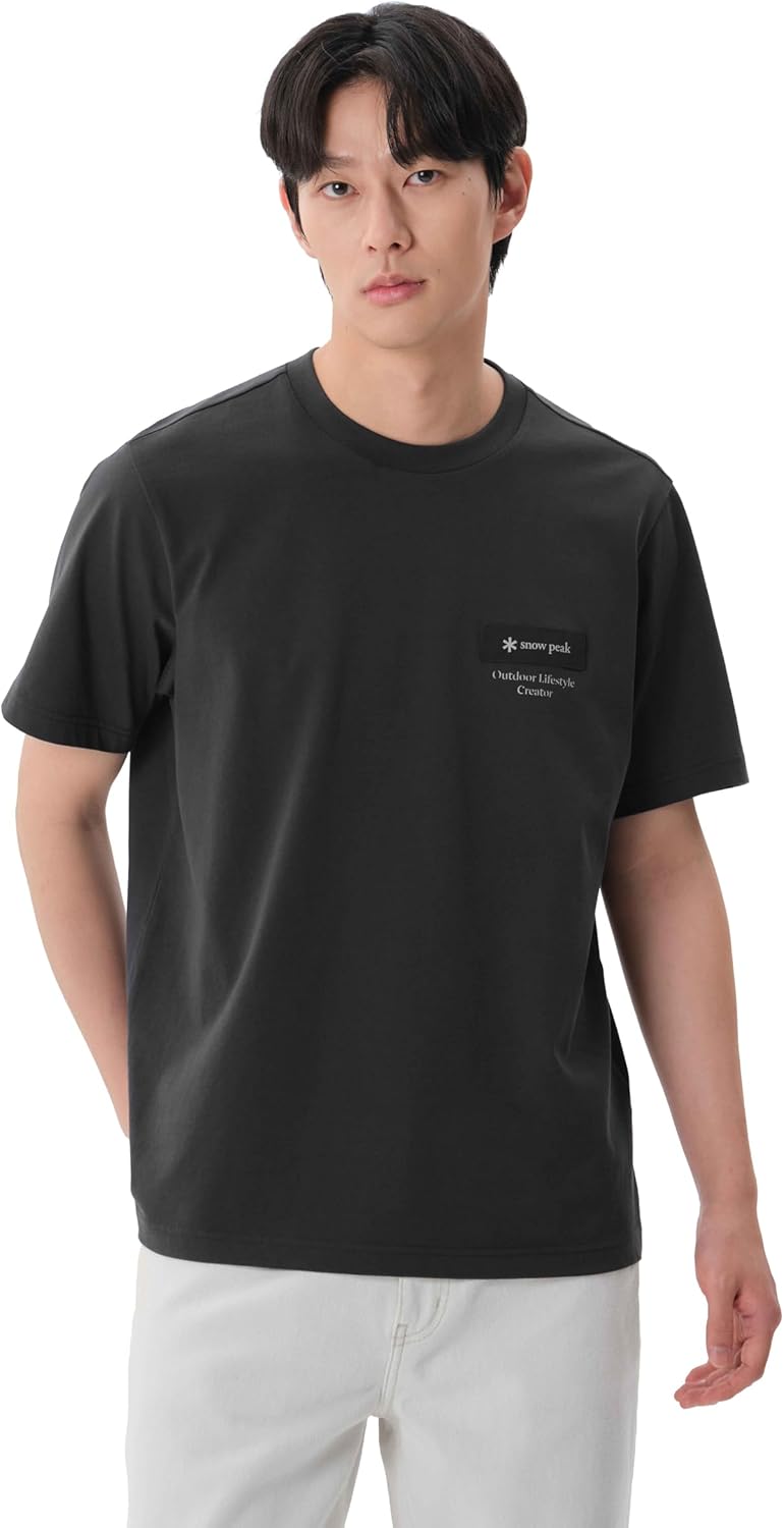 

Мужская футболка Snow Peak GS-S25MMFTS24 с нашивкой и коротким рукавом, темно-синий