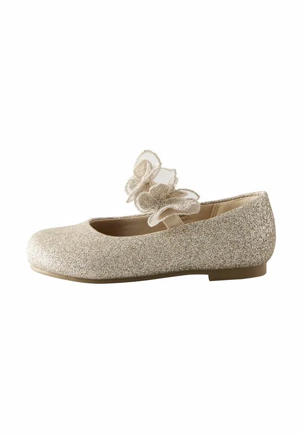 Туфли-балетки Regular fit ankle strap ballet pumps Next, золотой