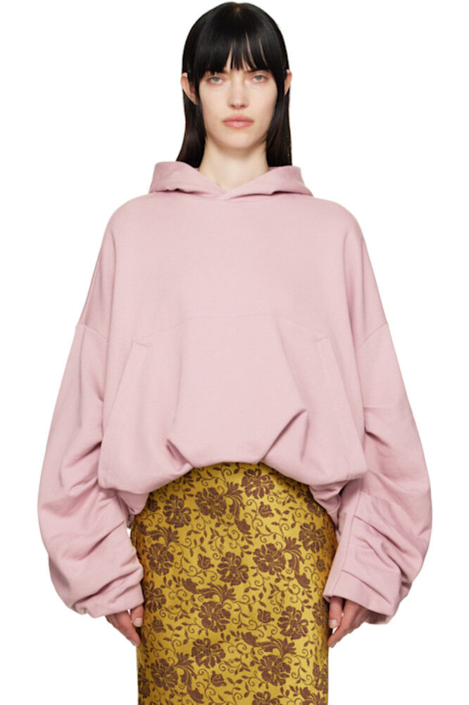

Розовая драпированная толстовка с капюшоном Dries Van Noten