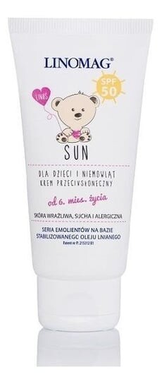 

Линомаг, Солнцезащитный крем для лица детский, SPF50, 50 мл, Linomag