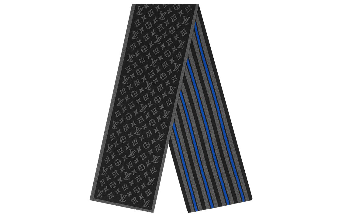 

LOUIS VUITTON Вязаный шарф мужской черный, Black