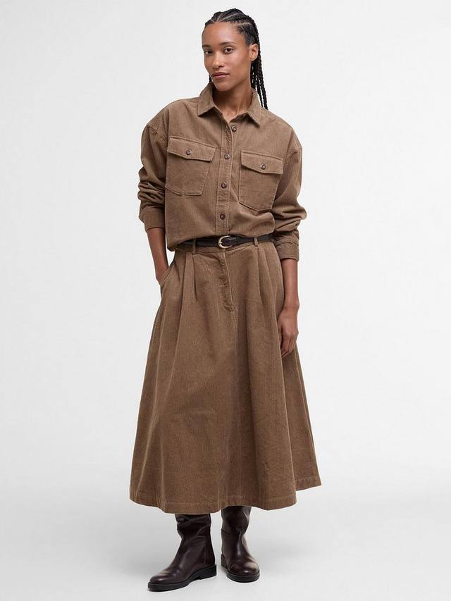 

Юбка миди из вельвета Yasmin Barbour, Brown