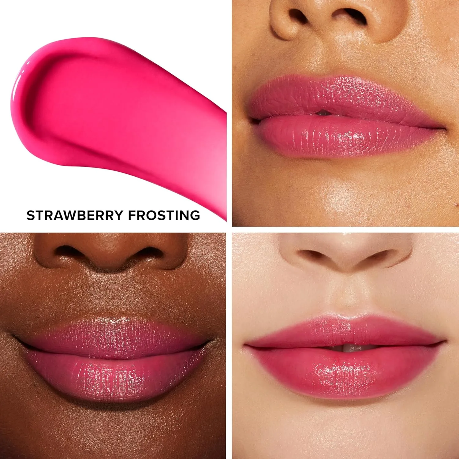 Бальзам для губ Too Faced Kissing Juicy Tint | Увлажняющий, стойкий тинт для мгновенного придания цвета и блеска, с сочным ароматом, 0,10 унции, 03 Strawberry Frosting (Hot Pink) — фото 2