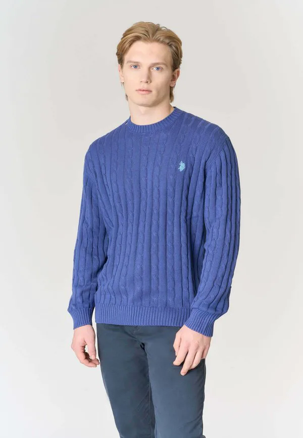 Свитер крупной вязки с круглым вырезом U.S. Polo Assn., Blu