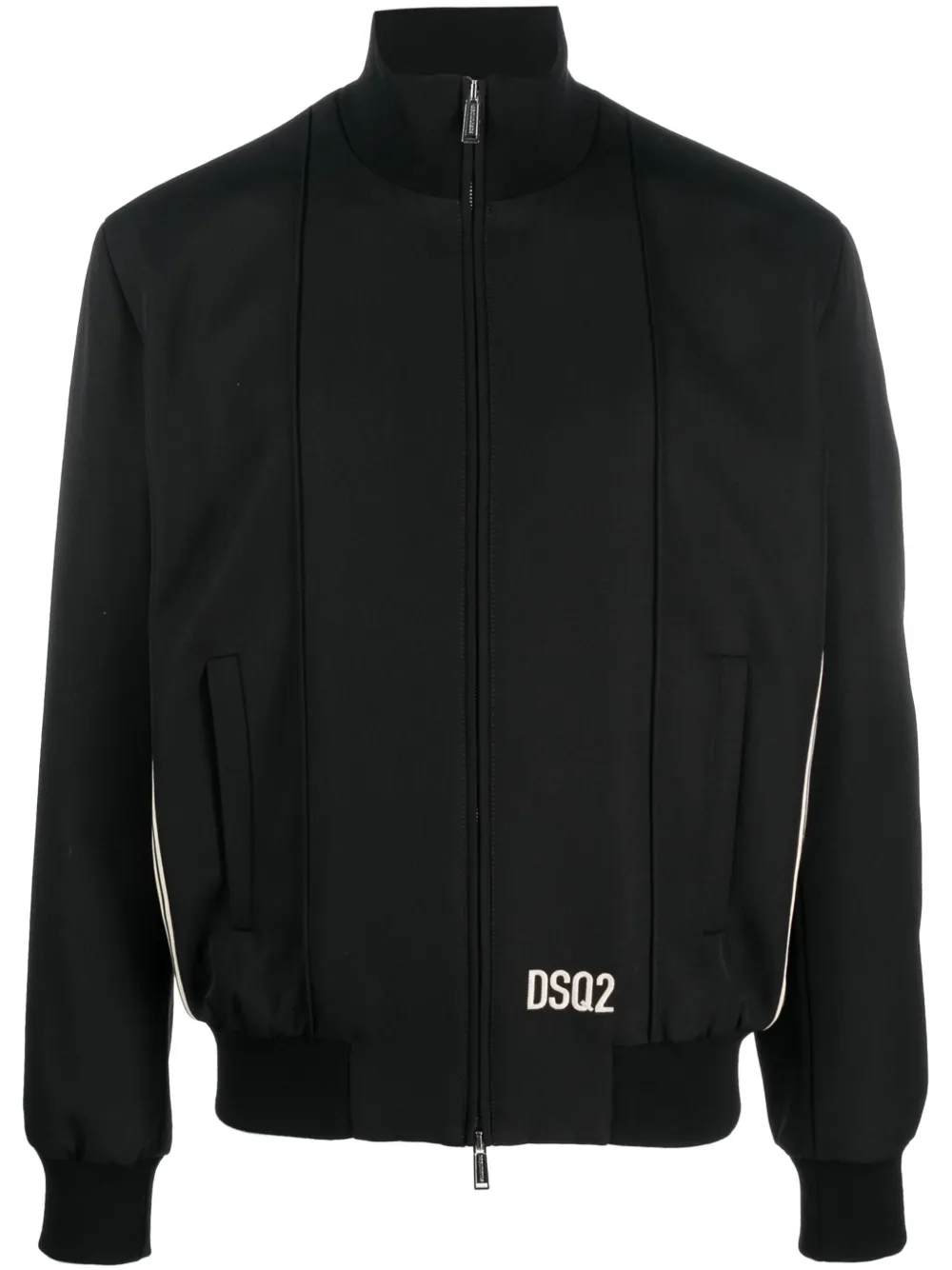 

Бомбер с отделкой в полоску DSQUARED2, черный