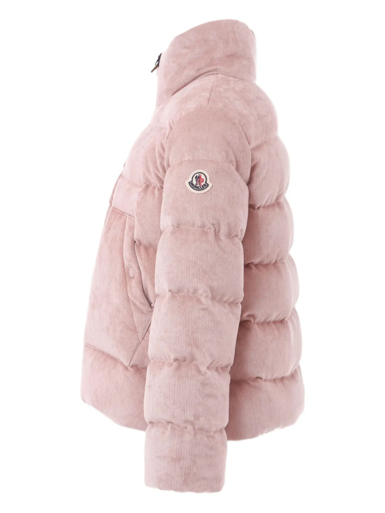 Moncler Enfant Marth вельветовая стеганая куртка, розовый — фото 3