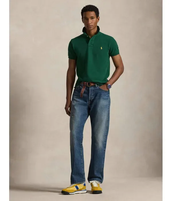 Полюс slim fit Polo Ralph Lauren, бутылочно-зеленый — фото 2