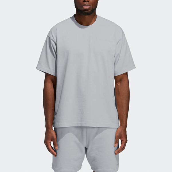 Футболка adidas originals x Pharrell Williams Basics Short-sleeved Embroidered Letters Grey, серый — фото 3