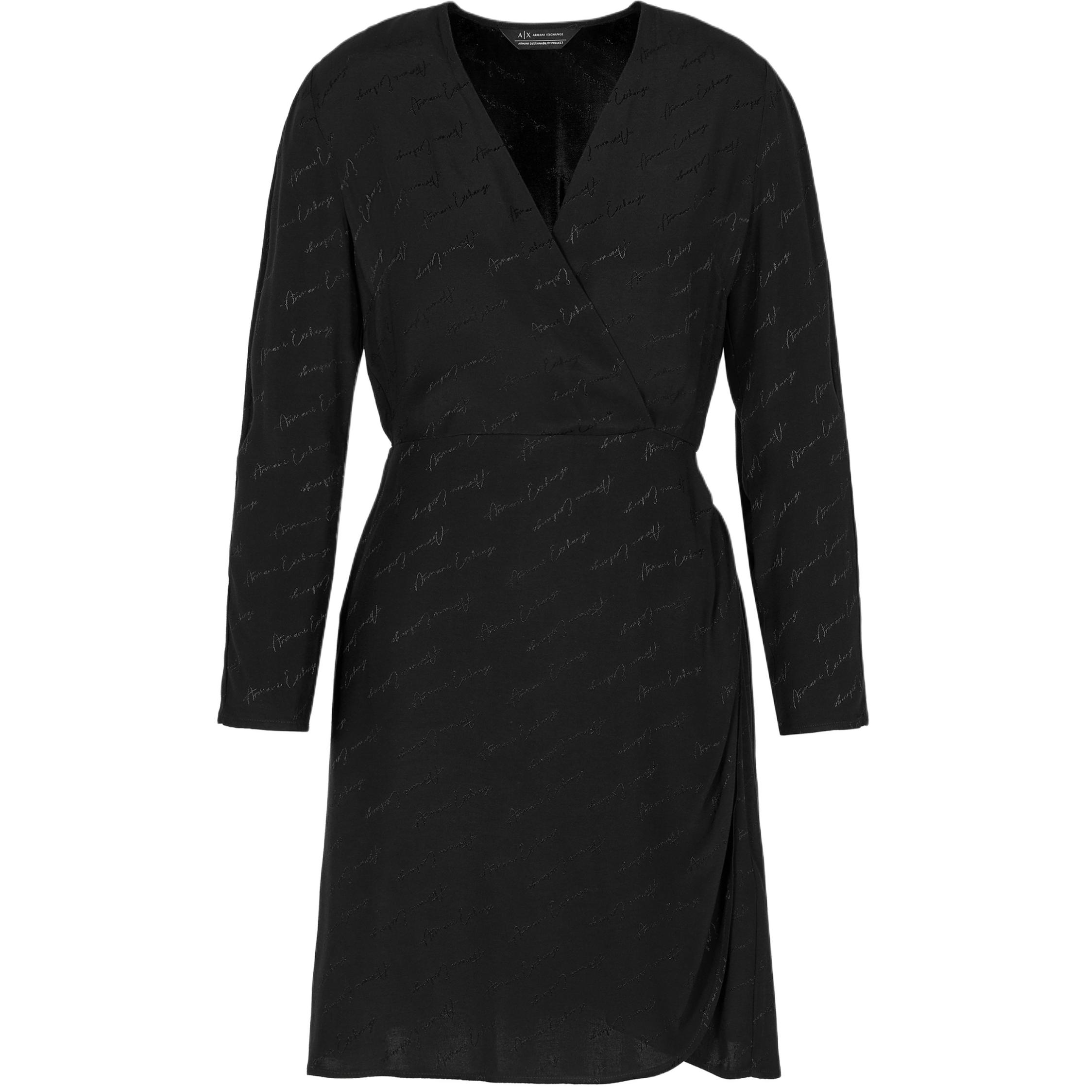 

Мини-платье с логотипом жаккард ARMANI EXCHANGE, черный