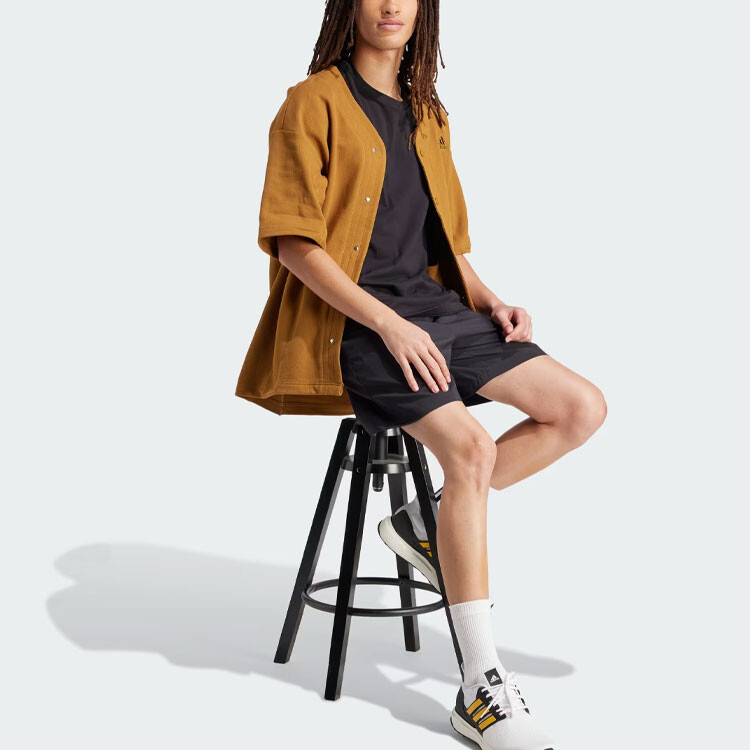 Рубашка для отдыха мужская имбирно-желтая Adidas, желтый — фото 4