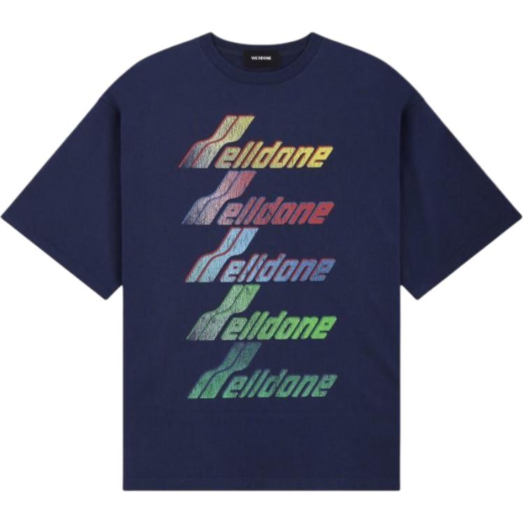 

WE11DONE Футболка унисекс морского синего цвета Marine Blue, Синий, WE11DONE Футболка унисекс морского синего цвета Marine Blue