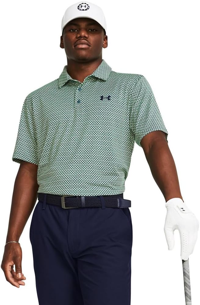 

Under Armour мужская поло для гольфа Playoff 2.0, Matrix Green/Midnight Navy