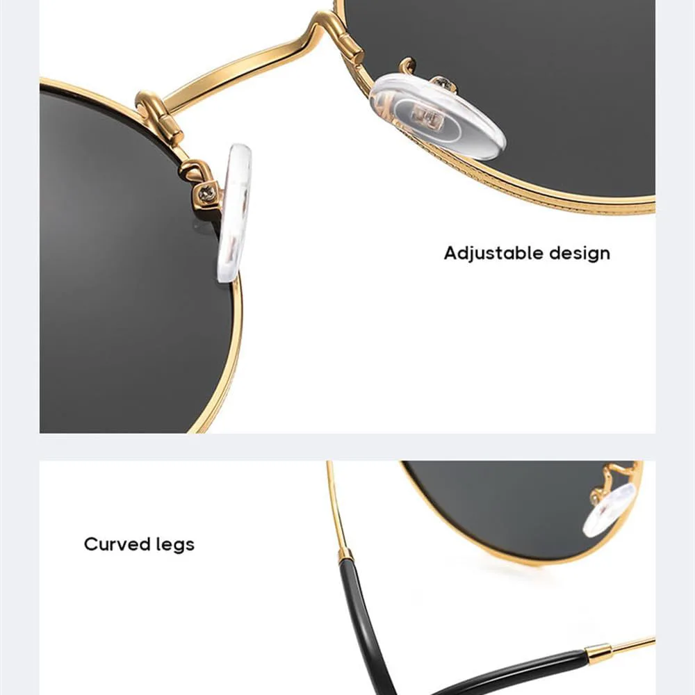 

Классические круглые солнцезащитные очки в маленькой оправе для женщин и мужчин, роскошные солнцезащитные очки в винтажном стиле стимпанк HVTVTLA, Gold Black