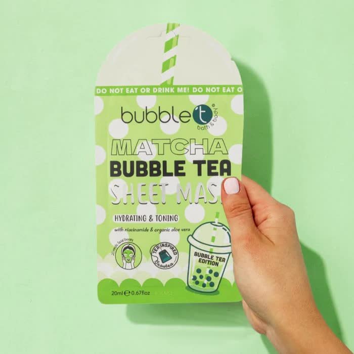 

Bubble T, тканевая маска, матча с алоэ вера и ниацинамидом