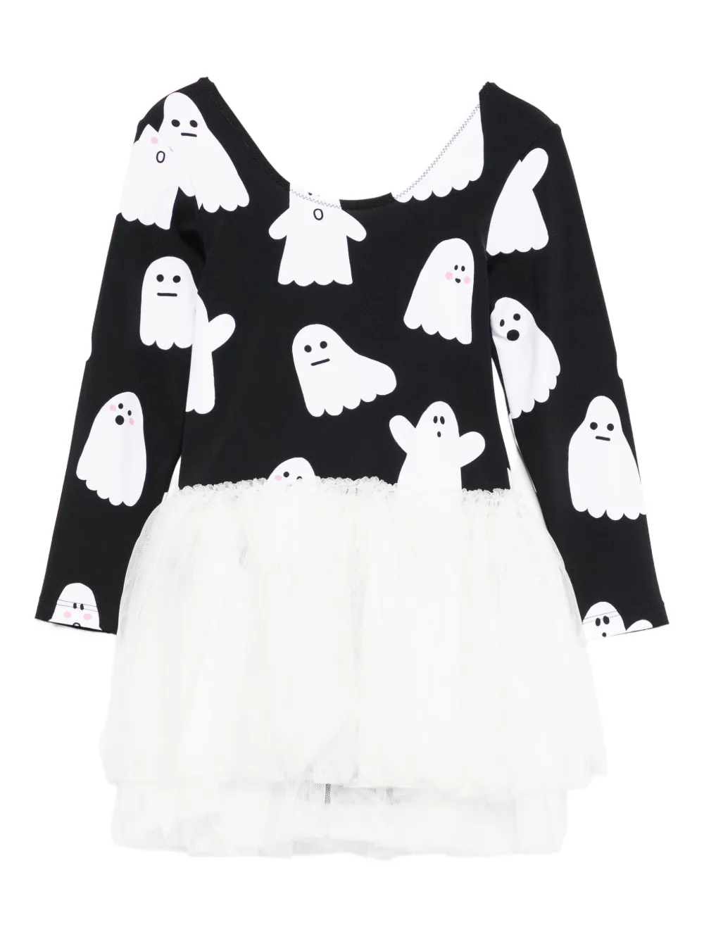 

Платье из тюля с призрачным принтом Stella McCartney Kids, черный