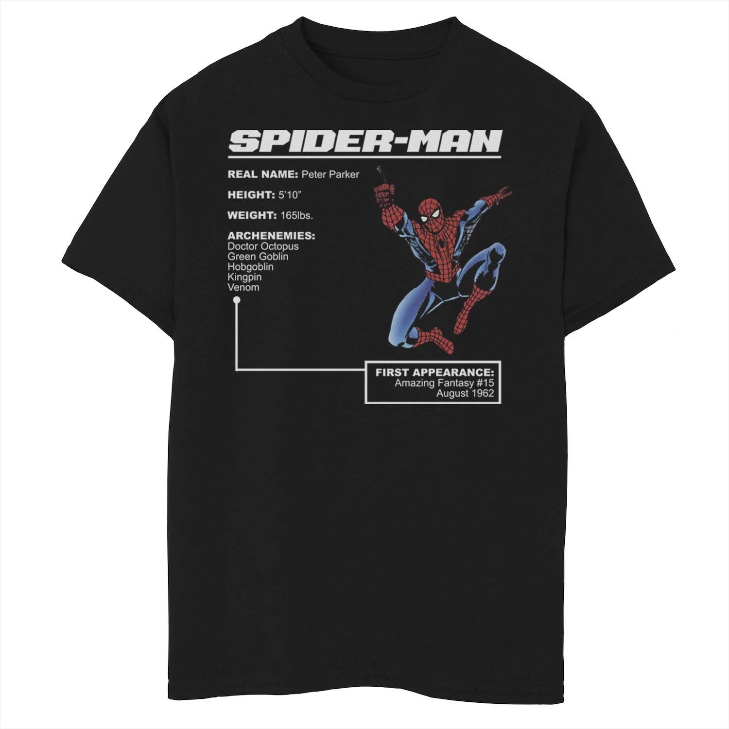 

Футболка с плакатом и графикой Marvel Spider Man для мальчиков 8–20 лет Marvel