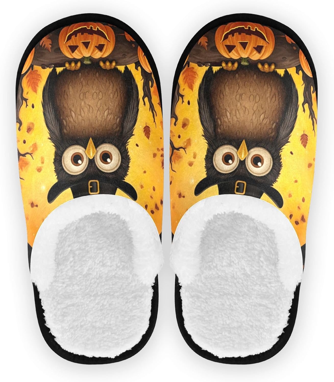 

Домашние тапочки UMIRIKO в виде тыквы-совы на Хэллоуин для женщин и мужчин, моющиеся, с нескользящей подошвой, с сумкой для хранения для путешествий и спа 20847420, Owl Pumpkin
