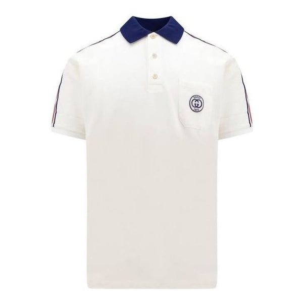 

Рубашка поло interlocking g stripe detailing polo shirt 'white' Gucci, белый