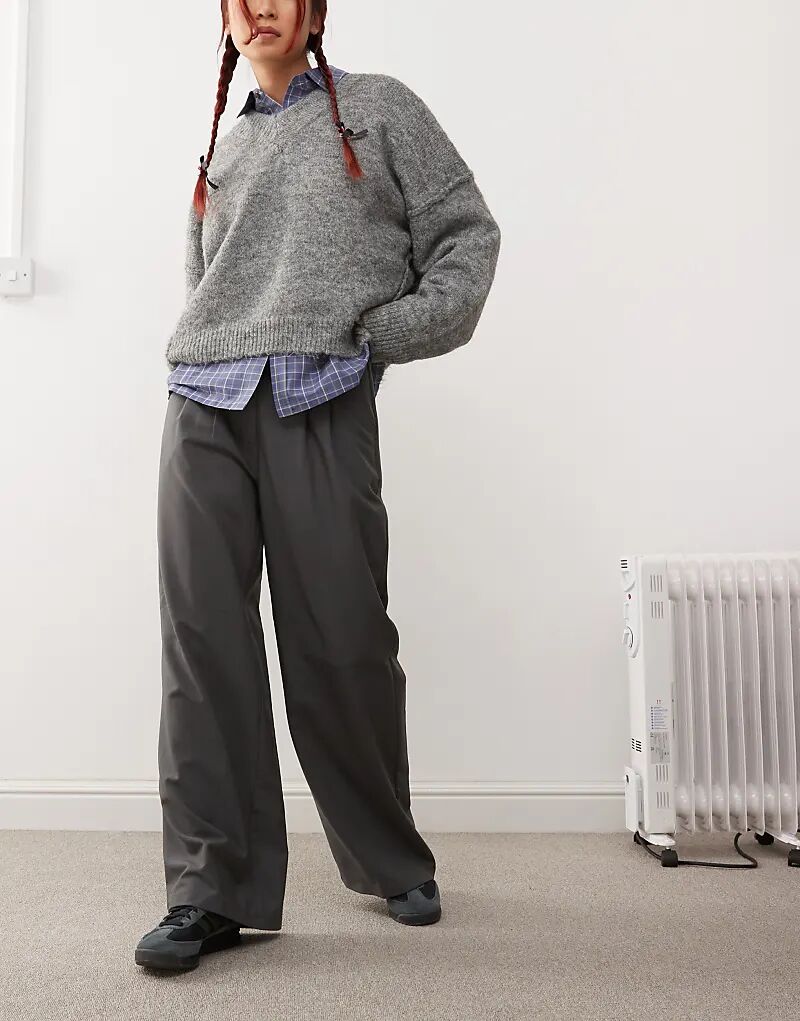 

COLLUSION свободные брюки широкого кроя серого цвета