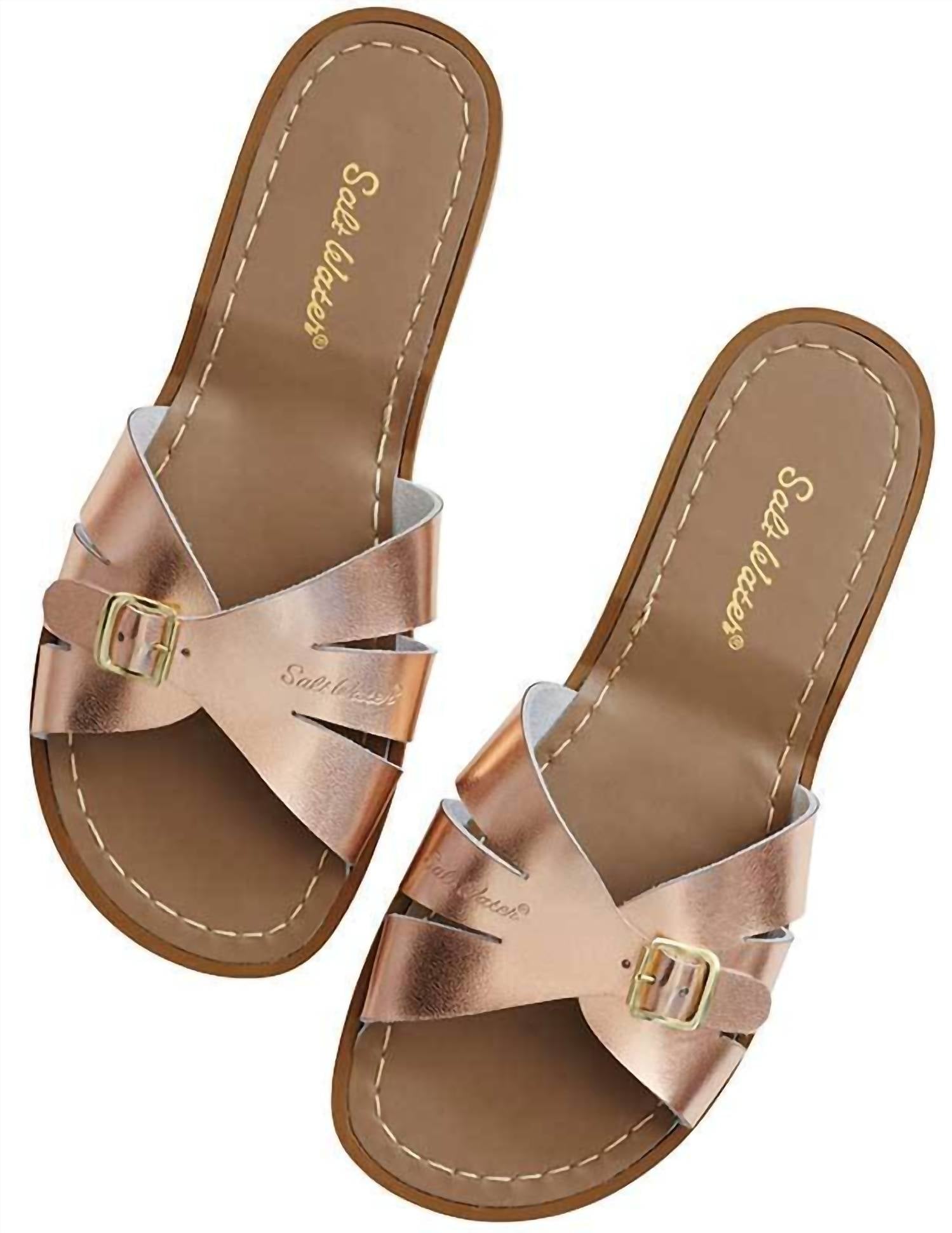 Женские классические шлепанцы в розовом золоте Salt Water Sandals