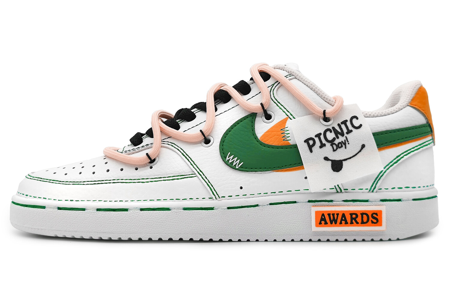 

Кроссовки Nike Court Vision 1 Skateboard Shoes Women's Low-Top Orange/Green