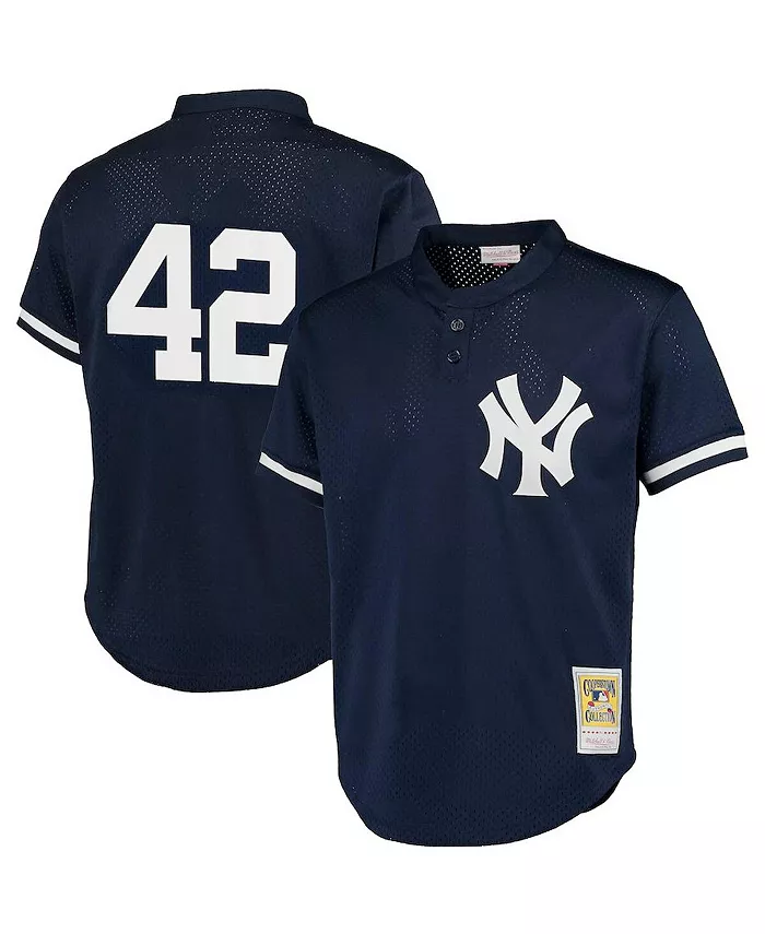 

Мужская тренировочная бейсбольная майка New York Yankees из коллекции Cooperstown Big and Tall, цвет Navy, модель Mariano Rivera Mitchell & Ness