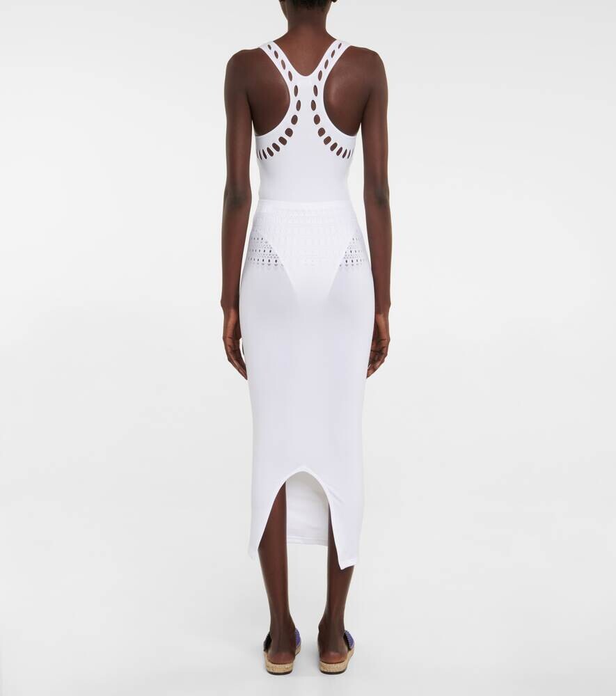 Техническая юбка миди с вырезами ALAÏA, белый — фото 3