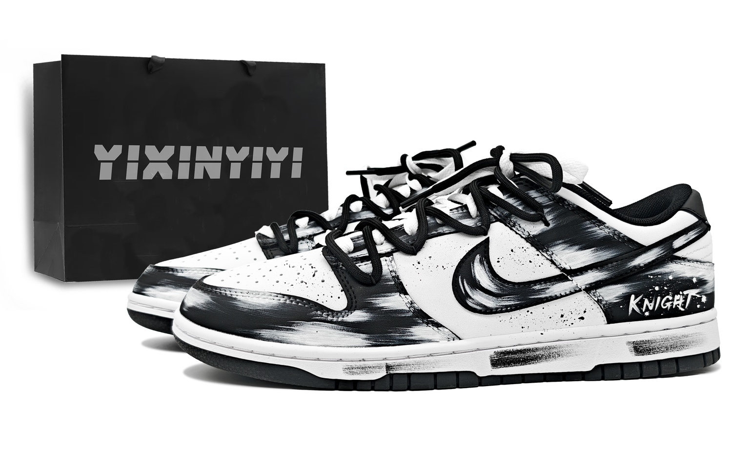 

Nike Мужские кроссовки для скейтбординга Dunk Abrasion Resistant Low Top Black White